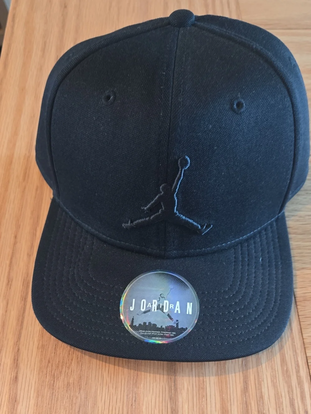 Jordan Black Embroidered Jumpman Snapback Cap